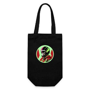 Schädel in einem Helm - Geschenkbeutel für Flaschen - Schwarz - Vorne