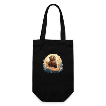 Loutre de surf - Sac à bouteille - noir - Devant