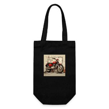 une moto rouge vintage pour un vintage ride ! - Sac à bouteille - noir - Devant
