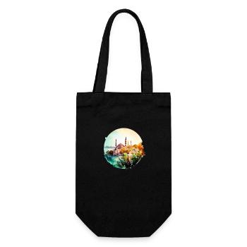 Sonnenuntergangsarchitektur in der Türkei - Geschenkbeutel für Flaschen - Schwarz - Vorne