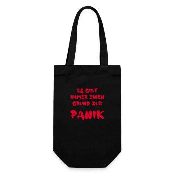 Es gibt immer einen Grund zur Panik - Geschenkbeutel für Flaschen - Schwarz - Vorne