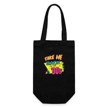 90er Jahre Niedlich 80er Jahre Retro Vintage Lustig Cool Nostalgie - Geschenkbeutel für Flaschen - Schwarz - Vorne