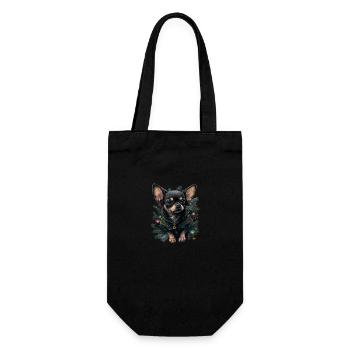 Chihuahua | Merry Christmas | X-Mas Tree | Cute - Gift Bag for Bottles - black - Front