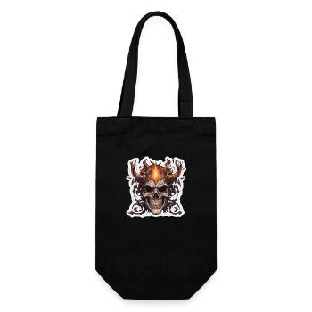 Horned Skull: Blue & Red Fires - Gift Bag for Bottles - black - Front