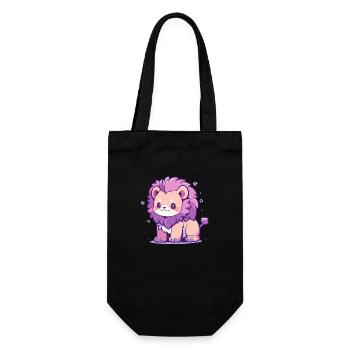 Cute Chibi Lion Cute Cartoon Design - Gift Bag for Bottles - black - Front
