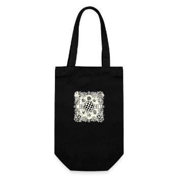 Alien Chessboard No. 3 - Gift Bag for Bottles - black - Front