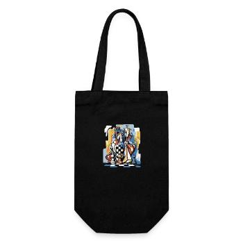 Composition échiquéenne n°3 - Sac à bouteille - noir - Devant