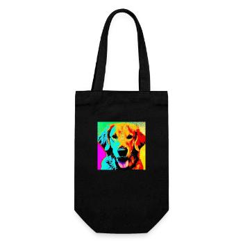 Golden Retriever - Geschenkbeutel für Flaschen - Schwarz - Vorne
