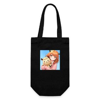 Schottisches Anime-Mädchen - Geschenkbeutel für Flaschen - Schwarz - Vorne
