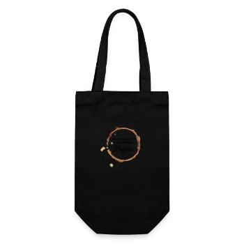 Wer montags lächelt, hat den richtigen Kaffee - Geschenkbeutel für Flaschen - Schwarz - Vorne