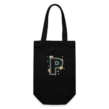 Letter p vehicle - personalized child gift - Gift Bag for Bottles - black - Front
