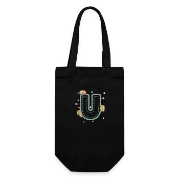 Letter u vehicle - personalized child gift - Gift Bag for Bottles - black - Front