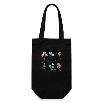 Aquarell-Blumen - Geschenkbeutel für Flaschen - Schwarz - Vorne