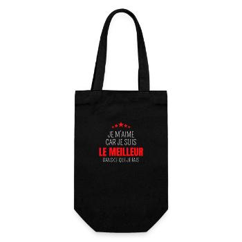 Je m’aime car je suis le meilleur - Sac à bouteille - noir - Devant