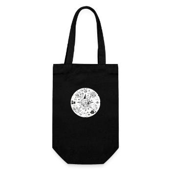 Abstrakter Stern - Geschenkbeutel für Flaschen - Schwarz - Vorne