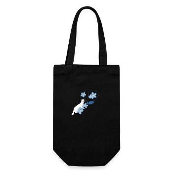White weasel - Gift Bag for Bottles - black - Front