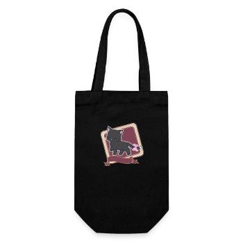 Katze - Geschenkbeutel für Flaschen - Schwarz - Vorne