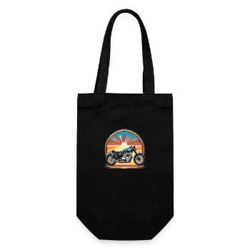 Retro Reverie: Iconic Motorcycle - Gift Bag for Bottles - black - Front