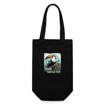 Cahuita National Park Tukan retro style - Geschenkbeutel für Flaschen - Schwarz - Vorne