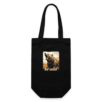 be wild Grizzly retro style - Gift Bag for Bottles - black - Front