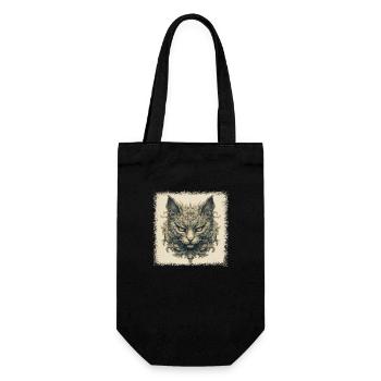 gift idea kitty house cat humor cat butt tshirts - Geschenkbeutel für Flaschen - Schwarz - Vorne