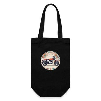 Retro Reverie: Iconic British Motorcycle - Gift Bag for Bottles - black - Front