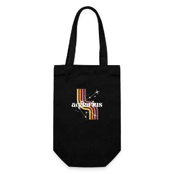 Aquarius retro horoscope - Gift Bag for Bottles - black - Front
