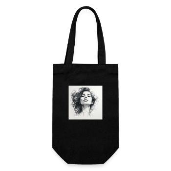 Woman One Line - Geschenkbeutel für Flaschen - Schwarz - Vorne