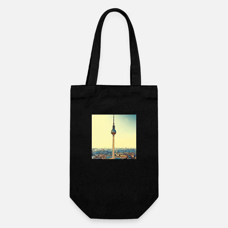 Berliner Fernsehturm - Geschenkbeutel für Flaschen - Schwarz