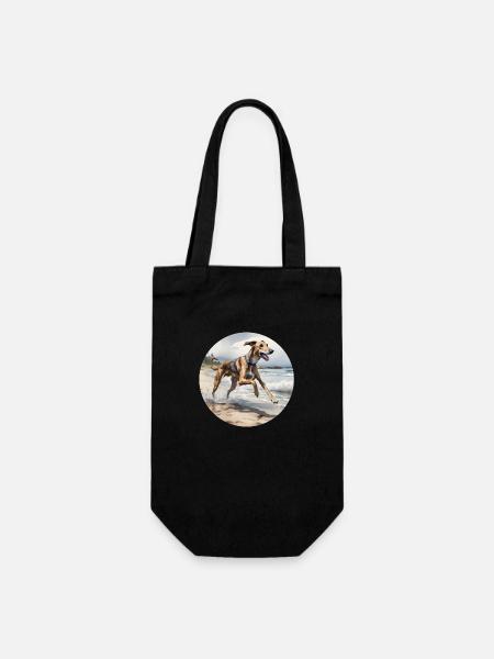 A Happy Lurcher - Gift Bag for Bottles - black