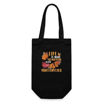 Butterfly Quote Monarch Butterflies - Gift Bag for Bottles - black - Front