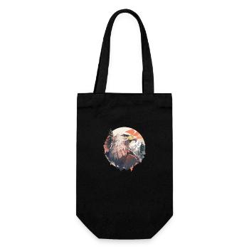 Eagle Head Nature Wilderness Forest Trees Mountains - Gift Bag for Bottles - black - Front