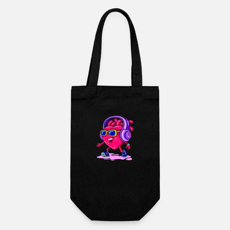 Valeewear - Cœur heureux avec écouteurs - Sac à bouteille - noir