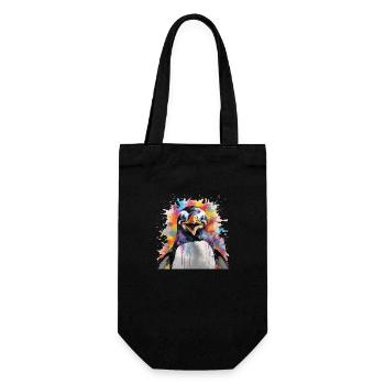 the colorful penguin - Gift Bag for Bottles - black - Front