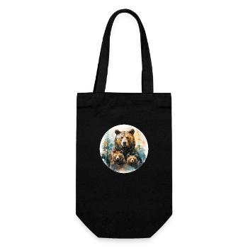 Ours Papa Ours Maman Ours Enfants Ours Ours et Garçon - Sac à bouteille - noir - Devant