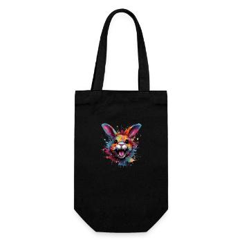 Crazy Hase - Geschenkbeutel für Flaschen - Schwarz - Vorne