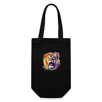 colorful lion - Gift Bag for Bottles - black - Front