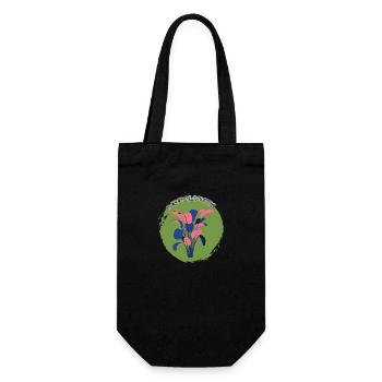 Flowers Flowers Love Close to Nature - Gift Bag for Bottles - black - Front