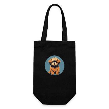 Lhasa apso Hundeporträt Bild - Geschenkbeutel für Flaschen - Schwarz - Vorne