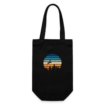 Retro deer - Gift Bag for Bottles - black - Front