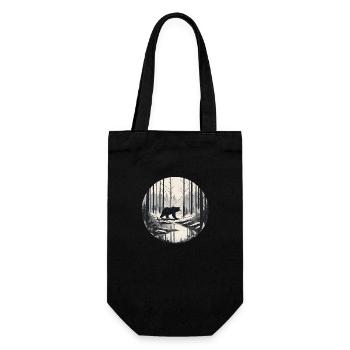 Bear Stalking through the Woods - Gift Bag for Bottles - black - Front