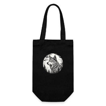 Portrait of a Wolf - Gift Bag for Bottles - black - Front