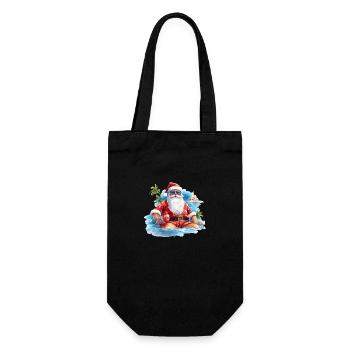 Santa Claus Weihnachtsmann - Geschenkbeutel für Flaschen - Schwarz - Vorne