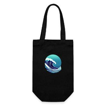 Surfer Surfbrett Wellenreiten surfen Surferin - Geschenkbeutel für Flaschen - Schwarz - Vorne