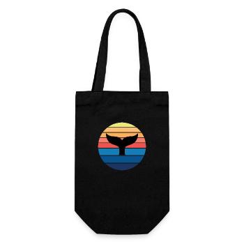 Surfing Surfboard Surfer Wassersport Hai - Geschenkbeutel für Flaschen - Schwarz - Vorne