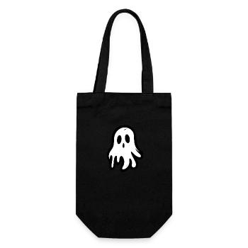 Spooky Cute Kawaii Ghost Design - Gift Bag for Bottles - black - Front