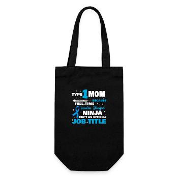 Type 1 Mom Because - Geschenkbeutel für Flaschen - Schwarz - Vorne