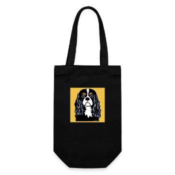 Cavalier King Charles Spaniel Doodle - Geschenkbeutel für Flaschen - Schwarz - Vorne
