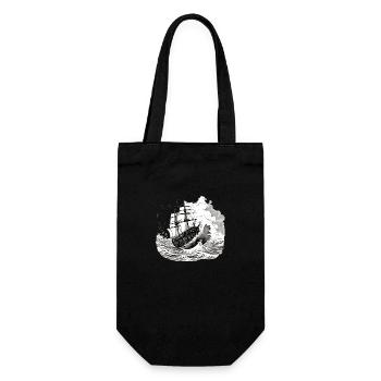 Bateau dans les vagues n°2 - Sac à bouteille - noir - Devant