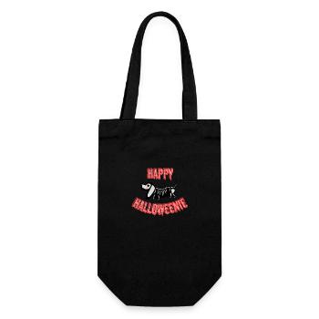 Teckel d’Halloween Happy Halloweenie, blanc - Sac à bouteille - noir - Devant